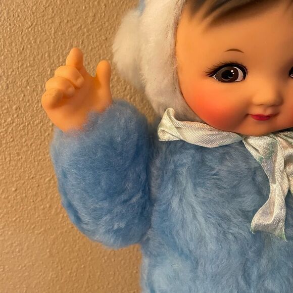 Rubber Face Doll Vintage Hand Painted Face Made in China Original Tag 16 inches - Picture 8 of 16